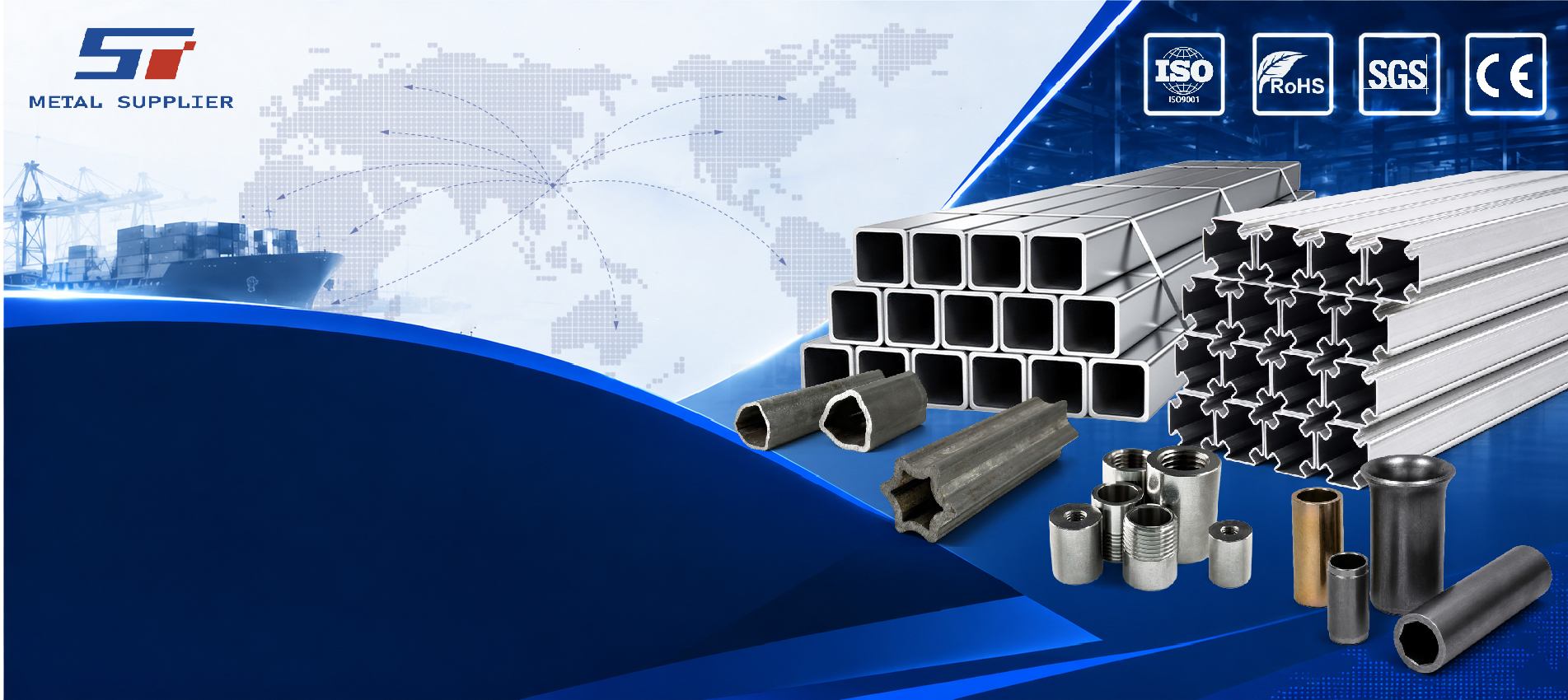 Steel pipe and metal products manufacturer in China producing seamless pipes, welded tubes, precision steel tubes and galvanized steel with ISO9001 certification